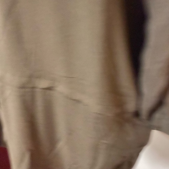 Tru Self Olive Green Silky Blouse with pockets, drawn-string & button-up sleeves - Picture 4 of 11